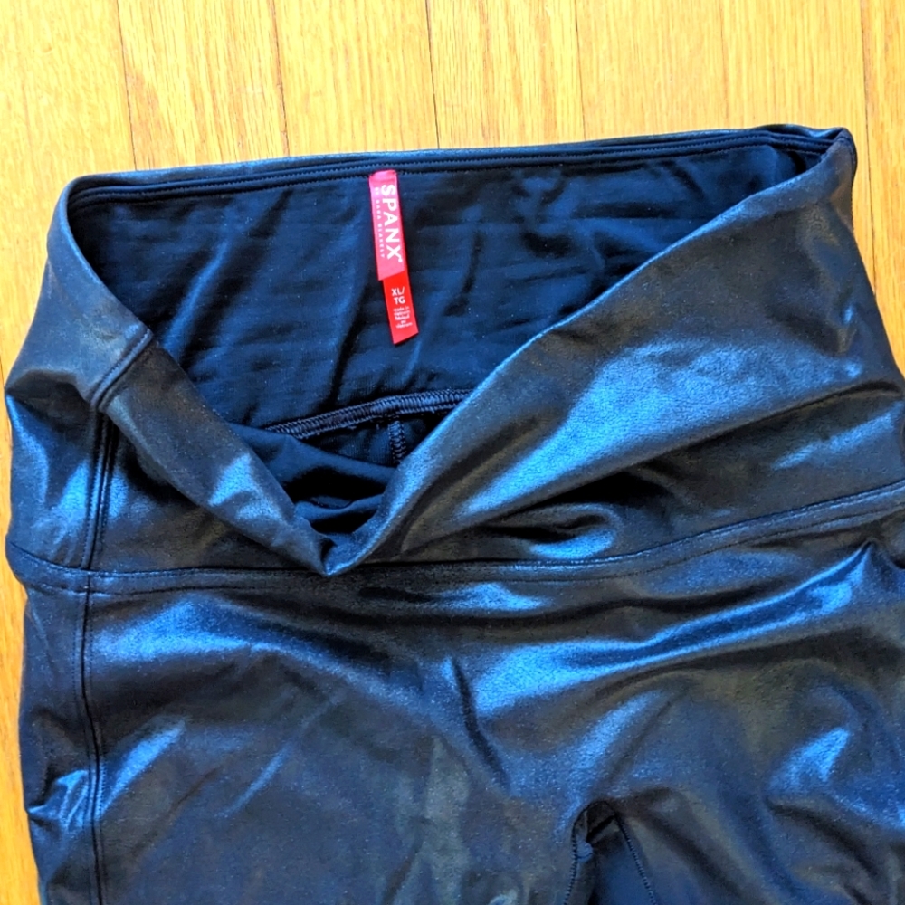 Spanx Faux Leather Leggings Black XL - Picture 3 of 3